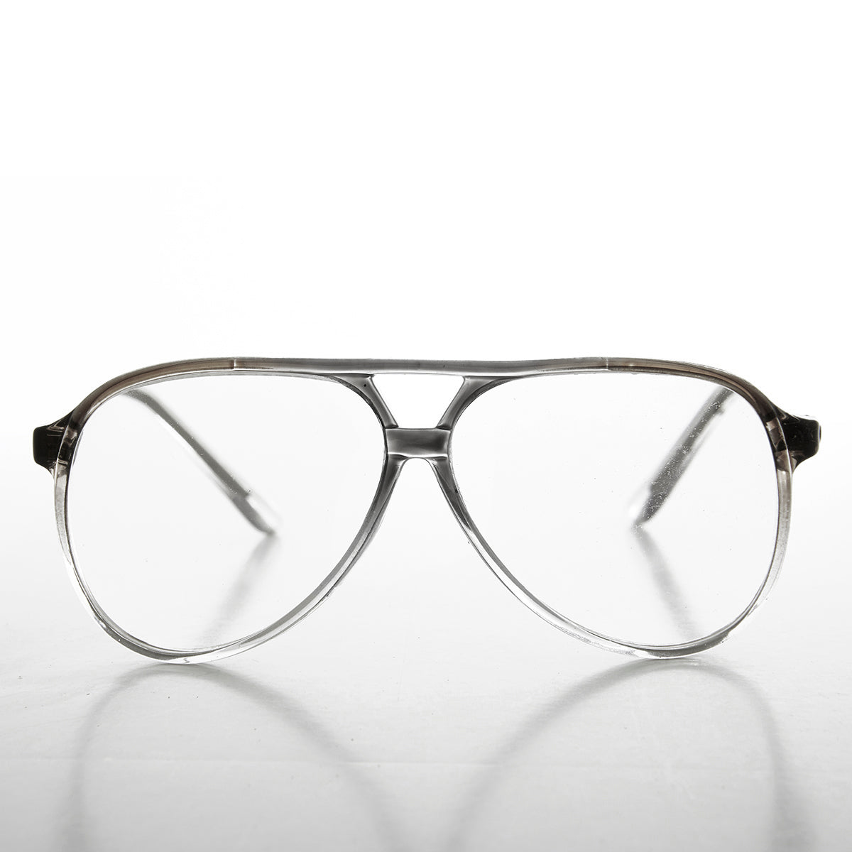 Sunglass Museum Retro Clear Lens Pilot Glasses Atlas Gray