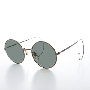 Round Vintage Sunglass with Cable Temples