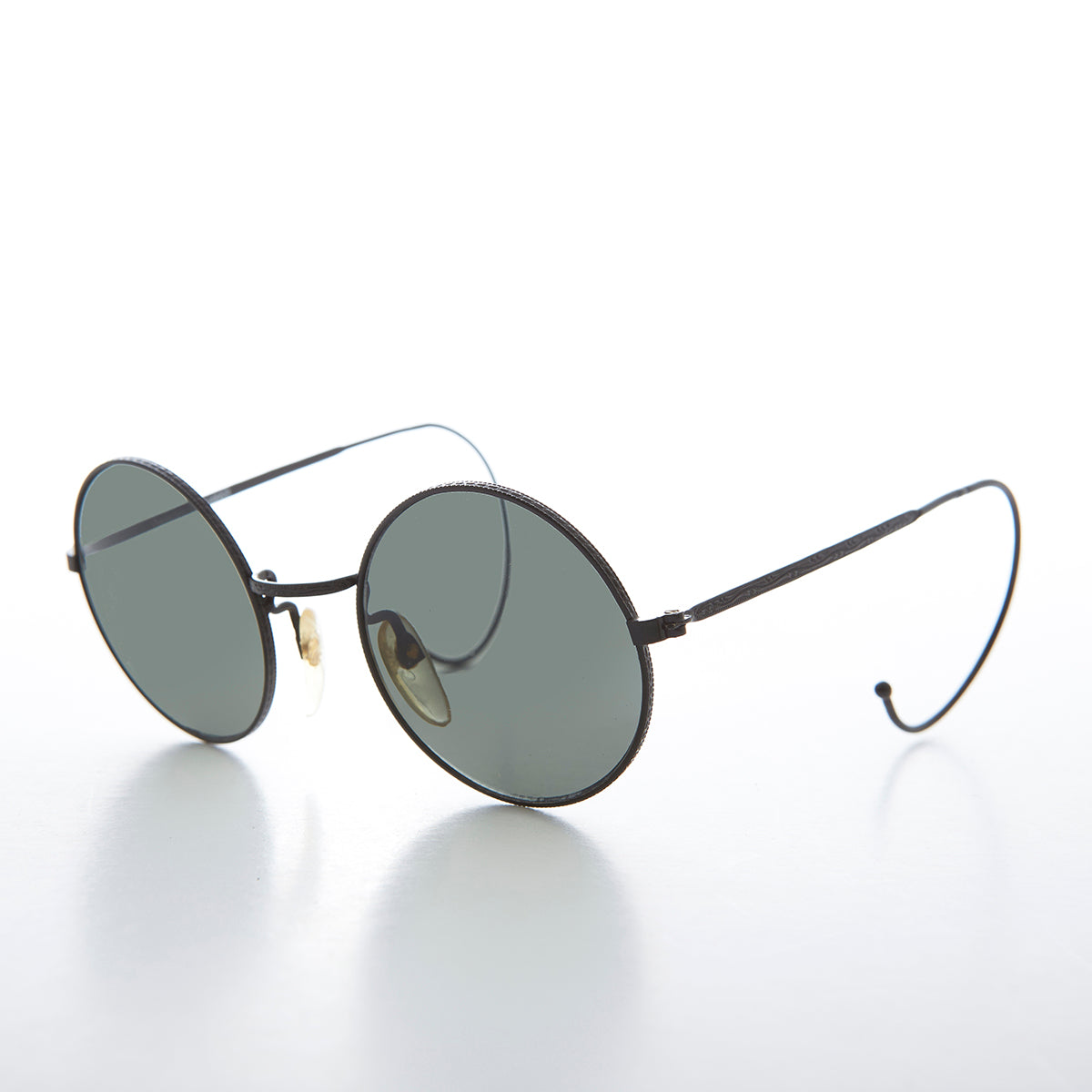 Round Vintage Sunglass with Cable Temples