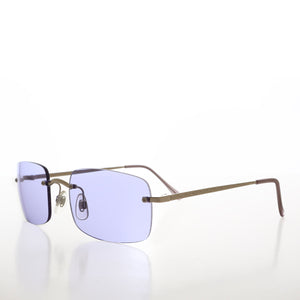 90s Simple Rectangular Rimless Sunglass