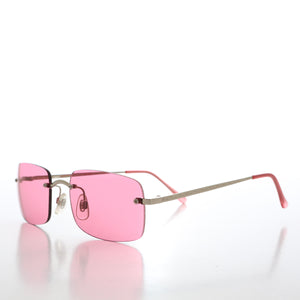 90s Simple Rectangular Rimless Sunglass