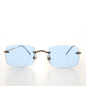 90s Simple Rectangular Rimless Sunglass