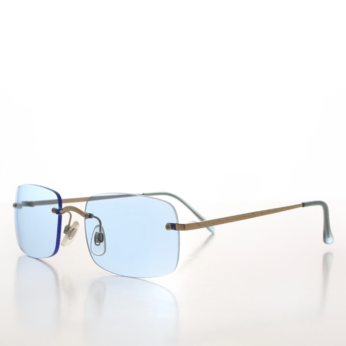 90s Simple Rectangular Rimless Sunglass