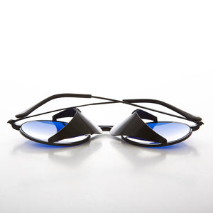 Blue Lens Steampunk Sunglass with Folding Side Shields