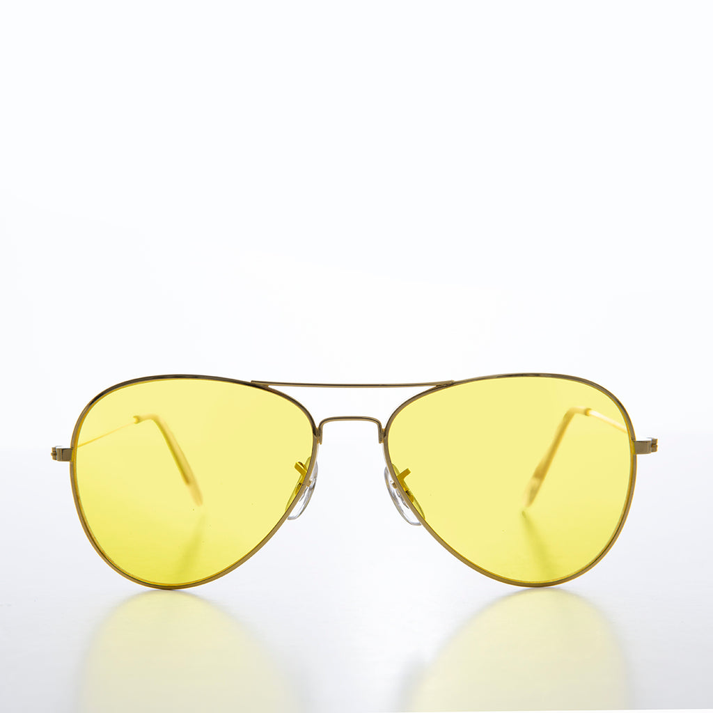 Classic Yellow Lens Pilot Sunglasses