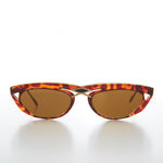 Load image into Gallery viewer, Rectangular 80s Sunglass with Gold Accents
