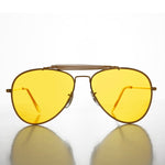 Load image into Gallery viewer, Yellow Lens Aviator with Classic Brow Bar
