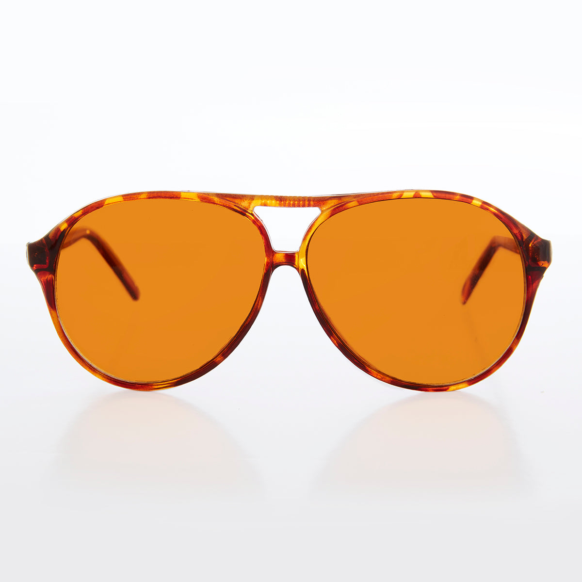 Simple Aviator Sunglass with Amber Lens - Exec