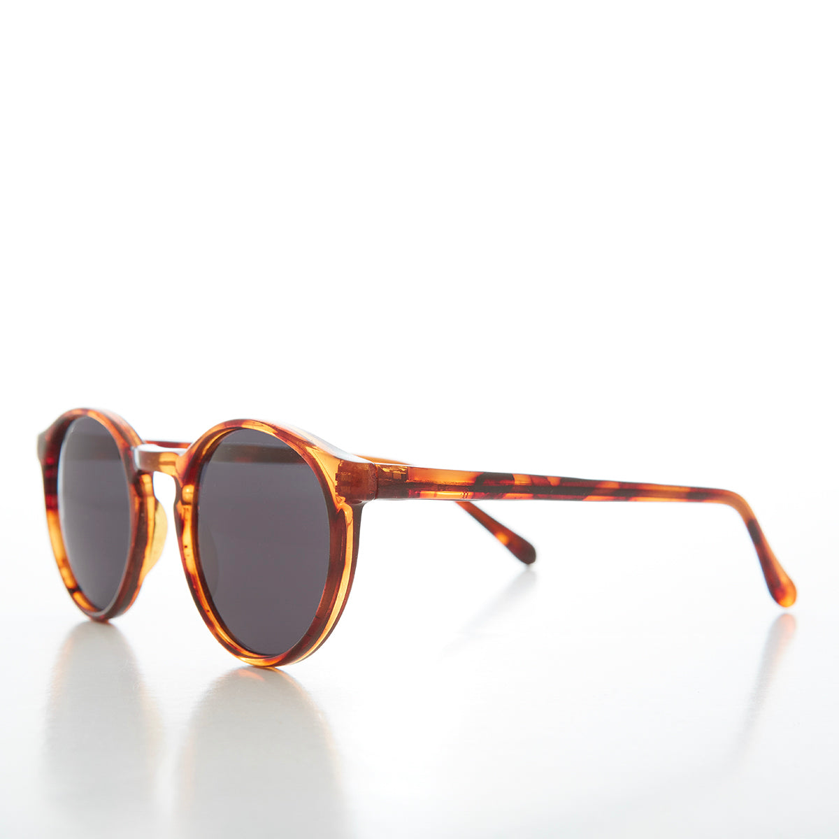 Round Horn Rim Preppy Vintage Sunglasses 