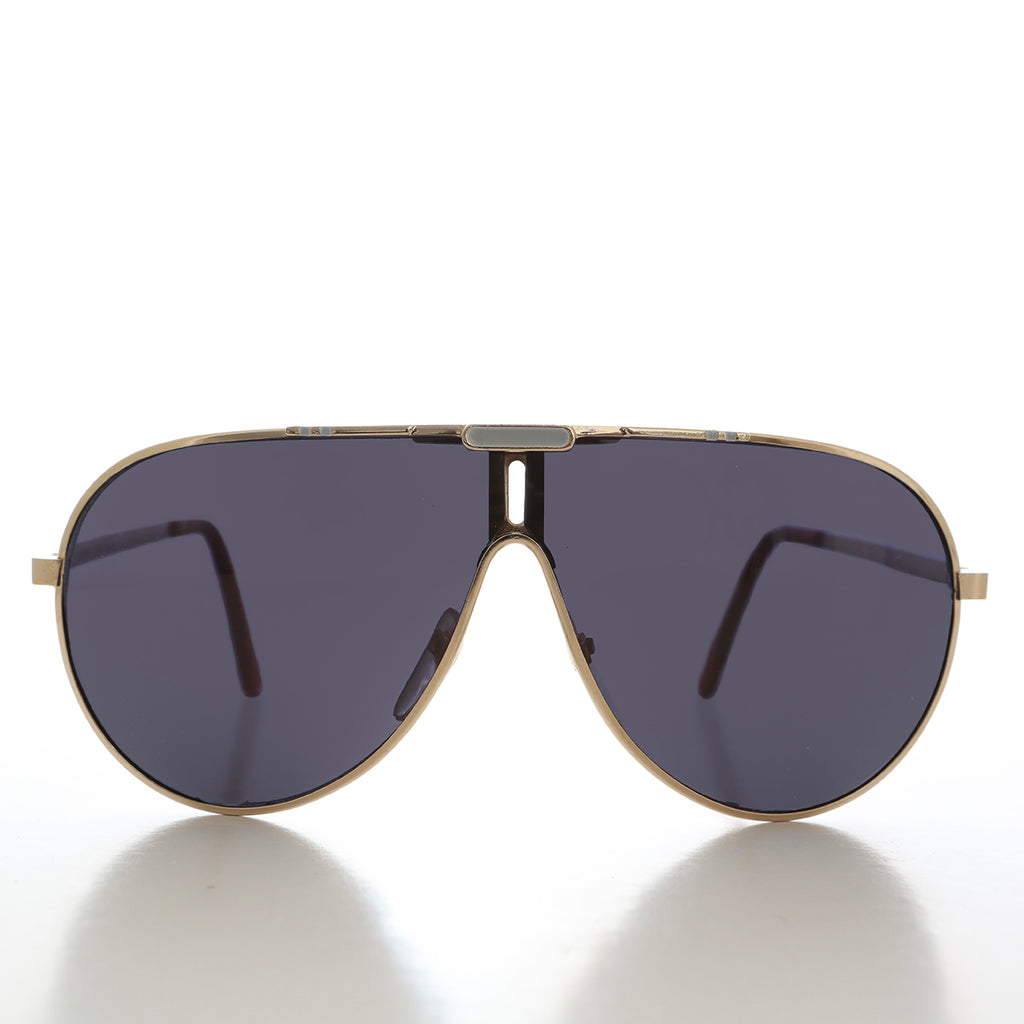 80s Sporty Gold Aviator Sunglasses 