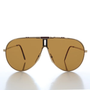 80s Sporty Gold Aviator Sunglasses 