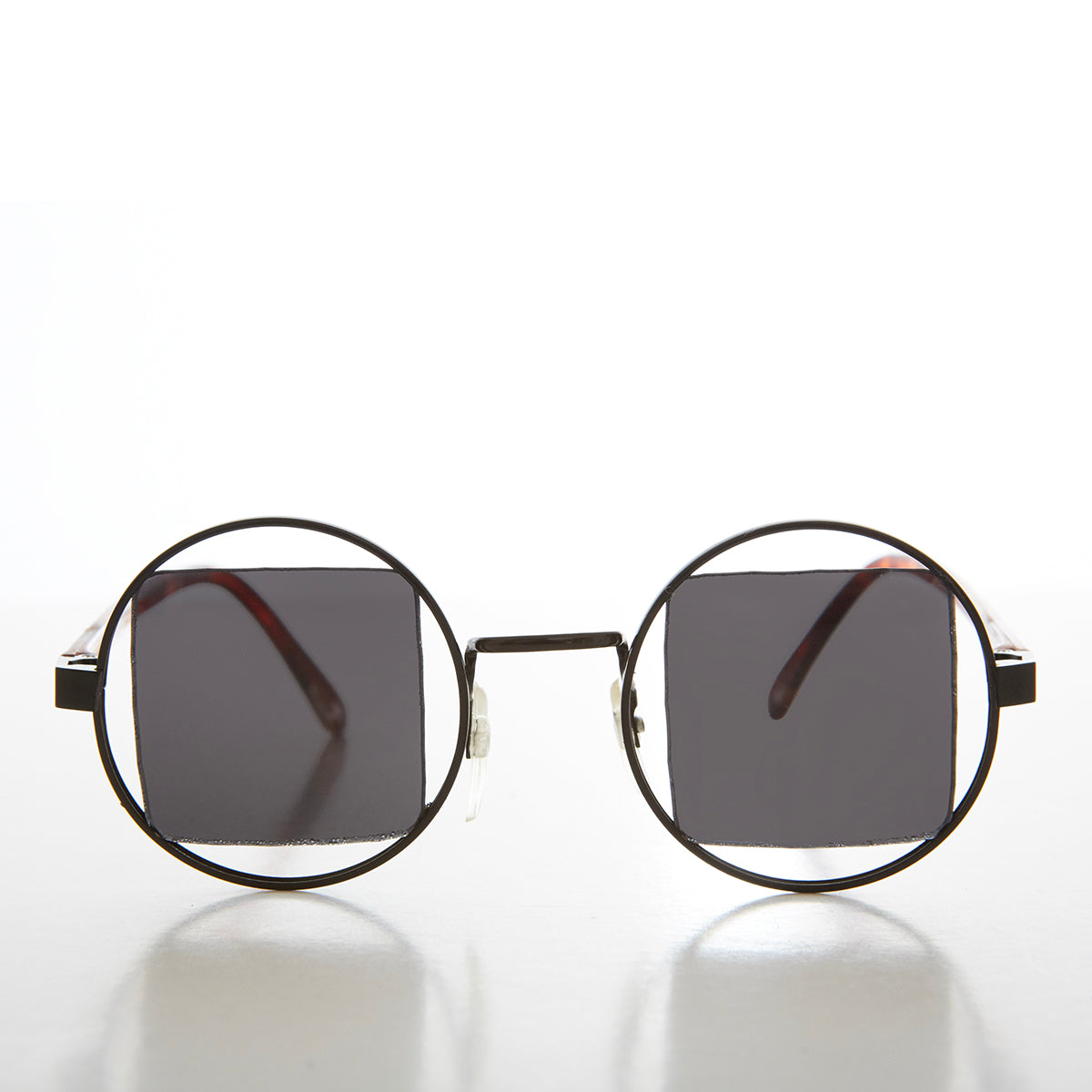 80s Round Frame Sunglass with Square Lens