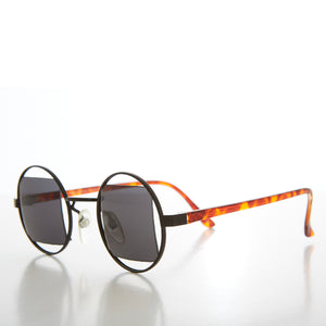 80s Round Frame Sunglass with Square Lens