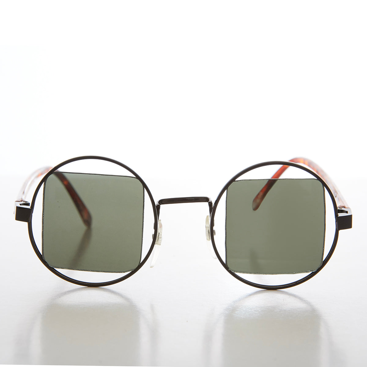 80s Round Frame Sunglass with Square Lens