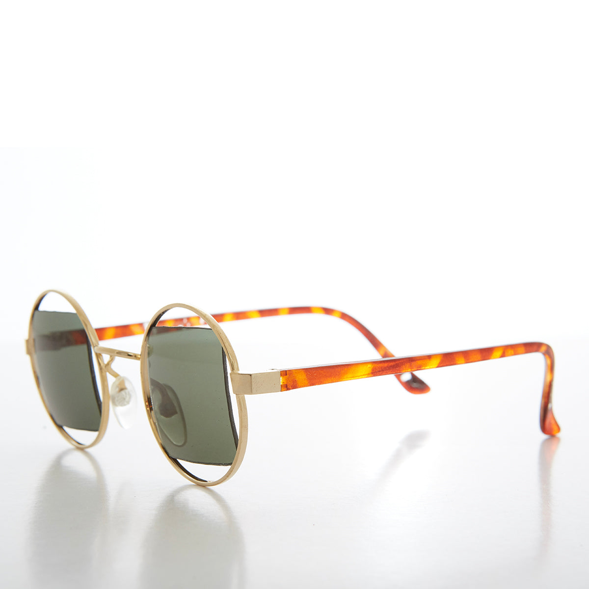 80s Round Frame Sunglass with Square Lens