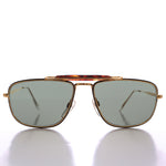 Load image into Gallery viewer, 80s Rectangular Gold Pilot Sunglasses
