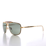 Load image into Gallery viewer, 80s Rectangular Gold Pilot Sunglasses
