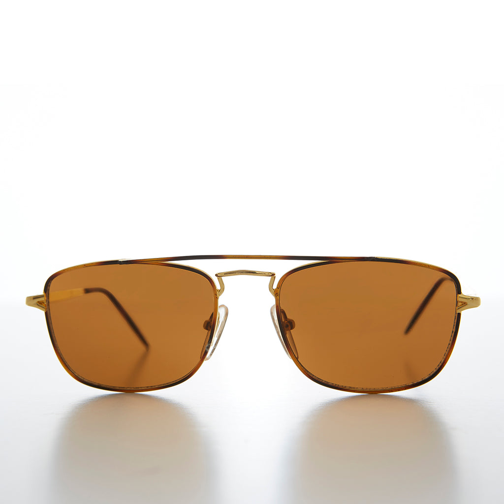 Gold Square Vintage Aviator Sunglass