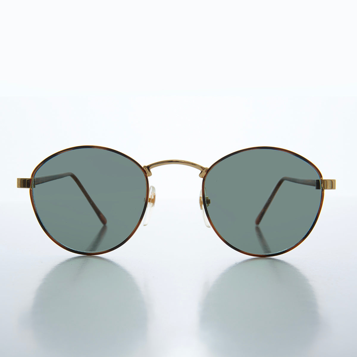 Round Gold Sunglasses with Glass Lens - Klein