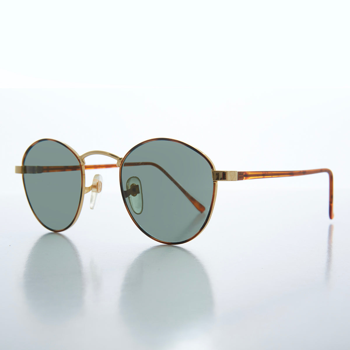 Round Gold Sunglasses with Glass Lens - Klein