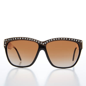 Rhinestone Black Frame Sunglasses - Kristel