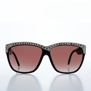 Rhinestone Black Frame Sunglasses - Kristel