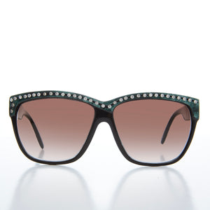 Rhinestone Black Frame Sunglasses - Kristel