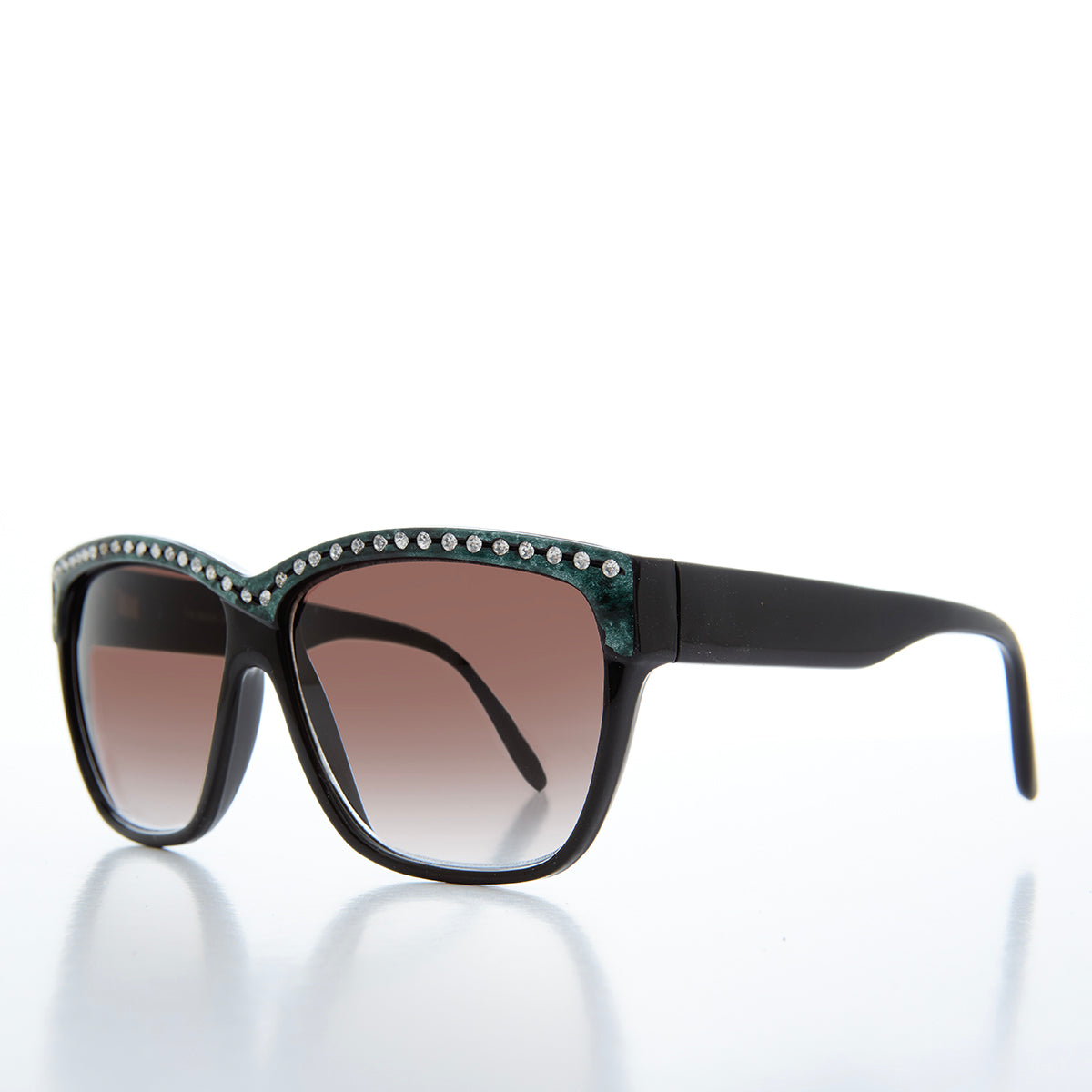 Rhinestone Black Frame Sunglasses - Kristel