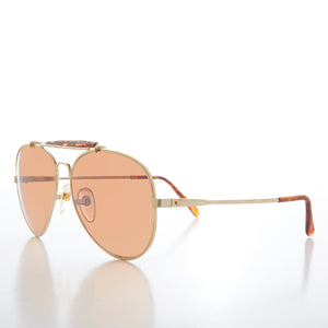 Classic Brow Bar Metal Aviator Sunglass