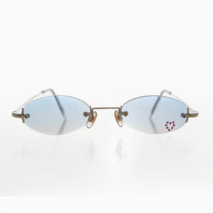 oval rimless sunglasses