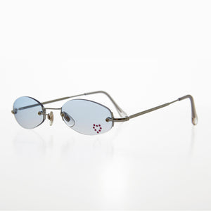 oval rimless sunglasses