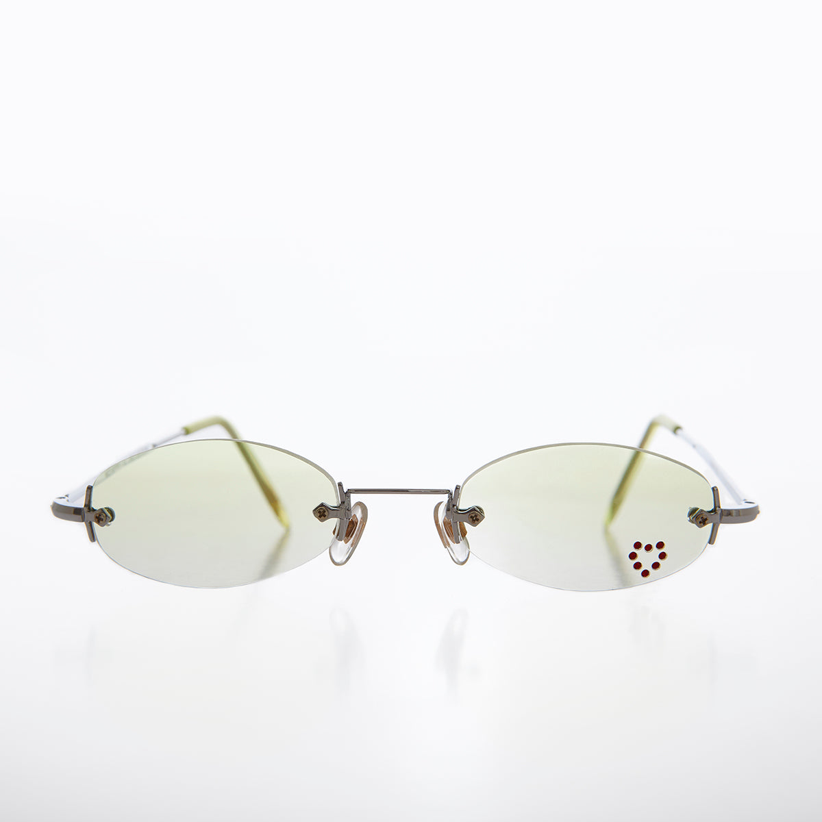 Micro Sunglass with Heart Rhinestone Accent