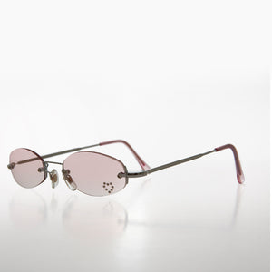 Micro Sunglass with Heart Rhinestone Accent