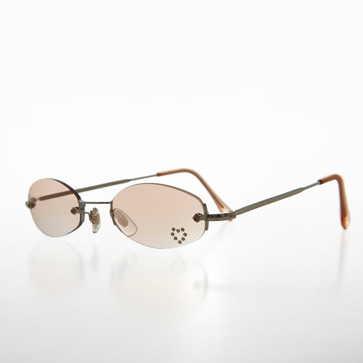 Micro Sunglass with Heart Rhinestone Accent