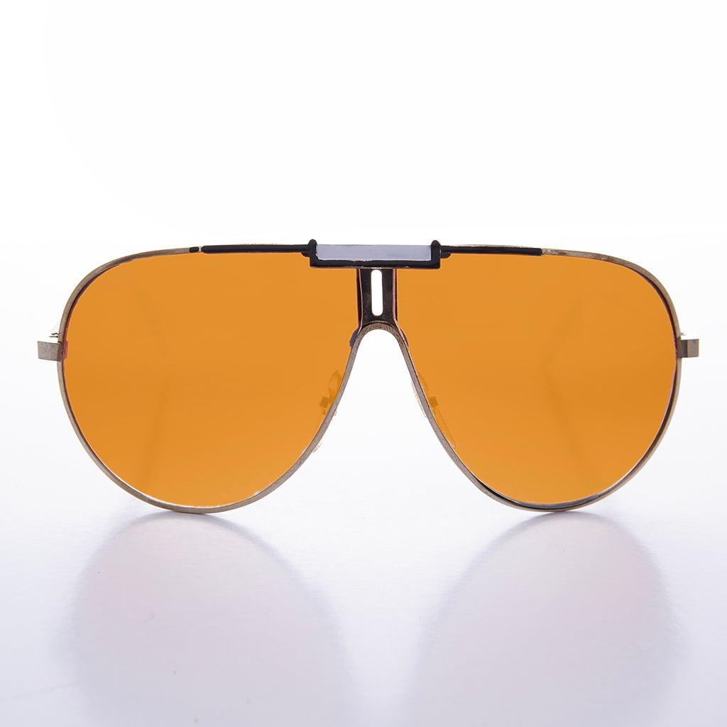 Gold Racer Aviator Sunglasses