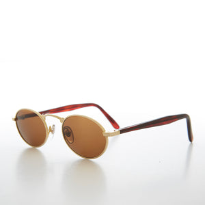 Small Oval Metal Vintage Sunglasses