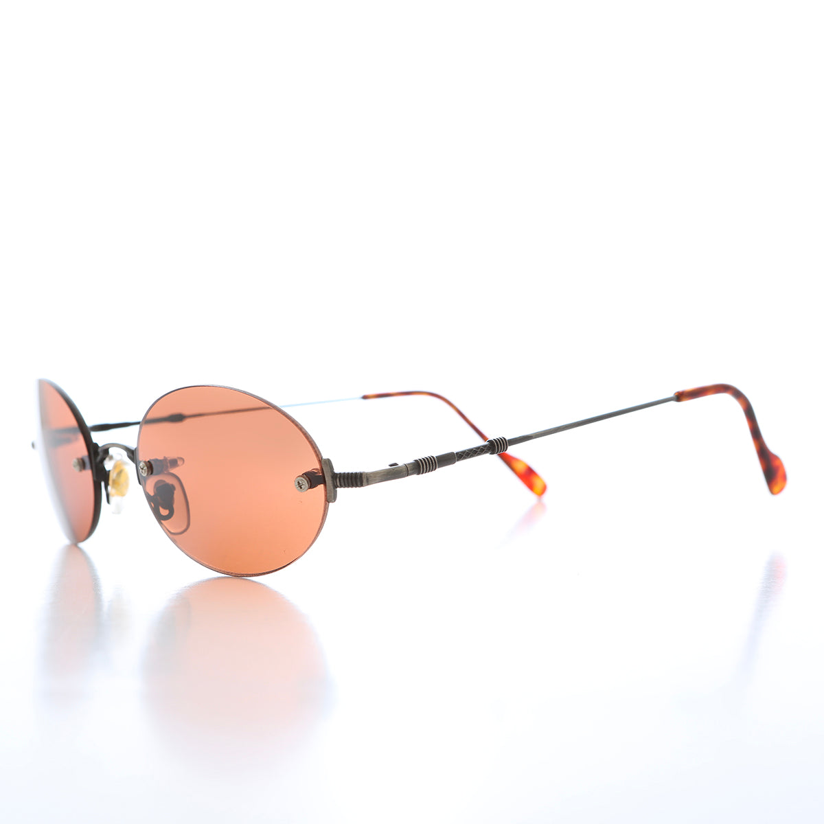 90s Rimless Oval Copper Lens Sunglass