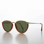 Load image into Gallery viewer, Oval Cat eye Gold Brow Line Vintage Sunglasses
