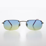 Load image into Gallery viewer, Rimless 90s Rectangle Sunglass with Two Color Lens
