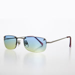 Load image into Gallery viewer, Rimless 90s Rectangle Sunglass with Two Color Lens
