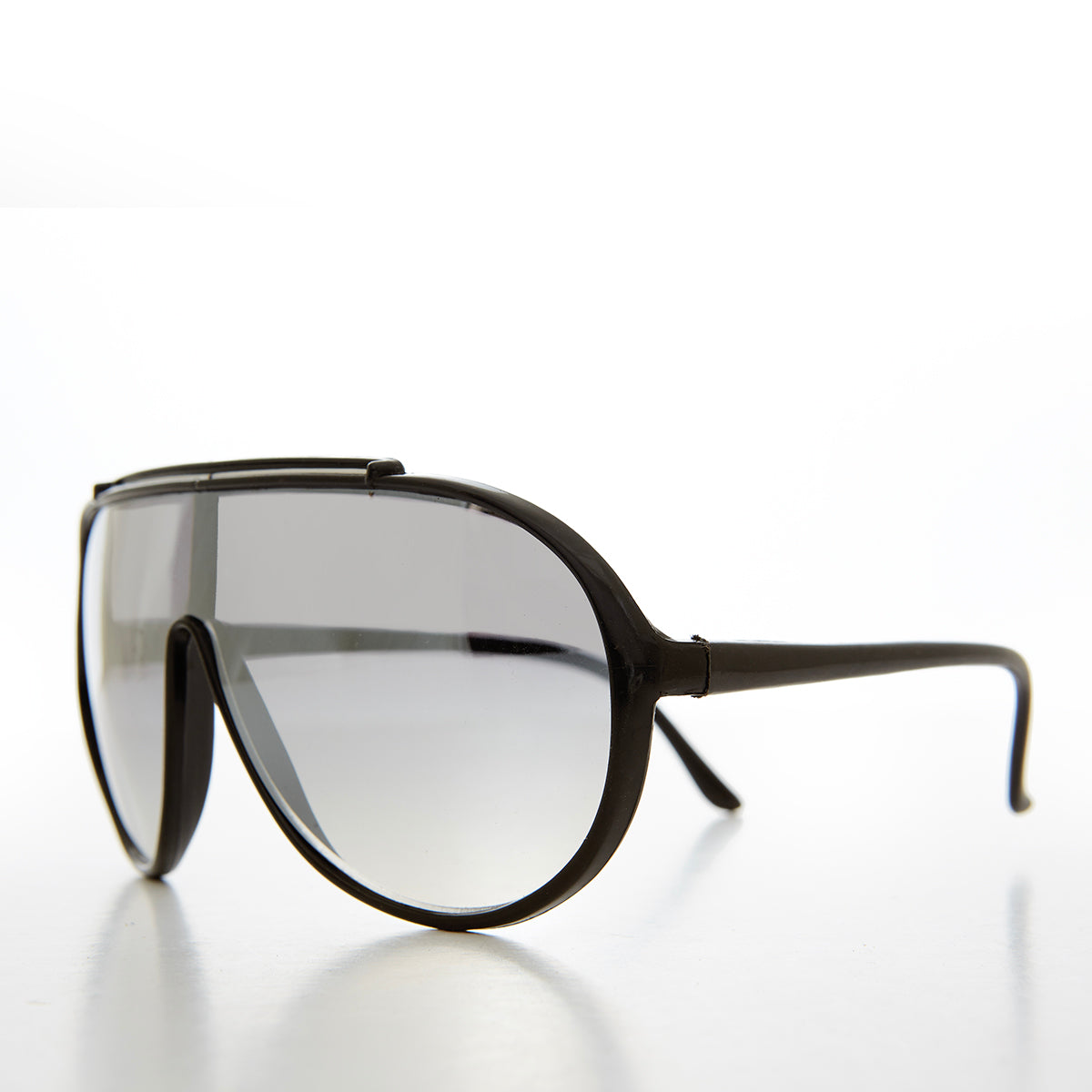 Sunglass Museum Large 80s Vintage Pilot Sunglasses - Slider - Black