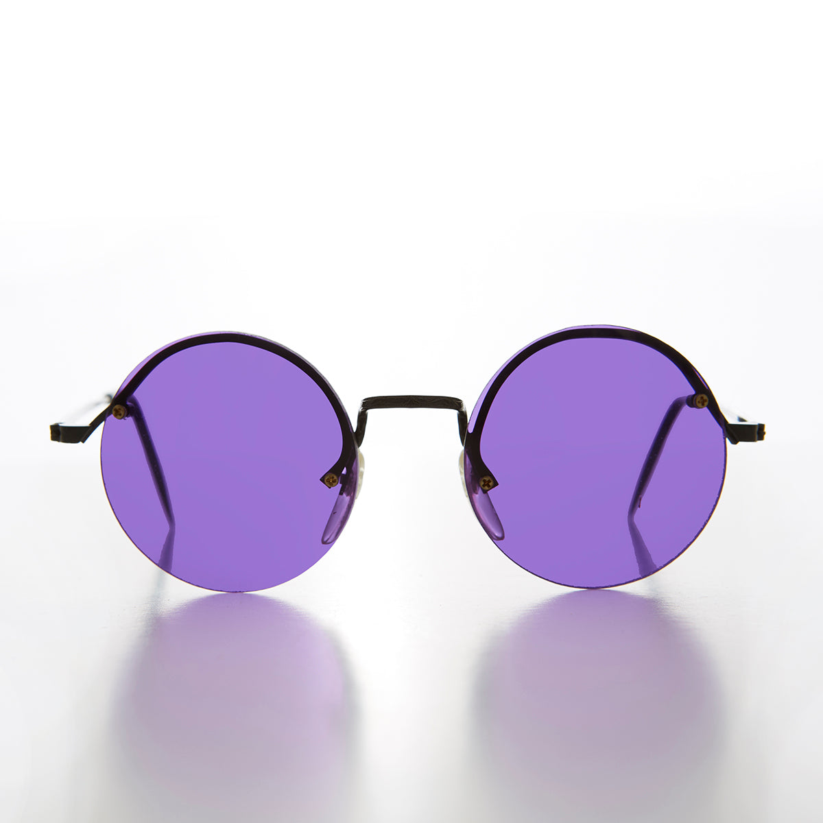 Round Hippy Sunglass with Colored Lenses - Swami