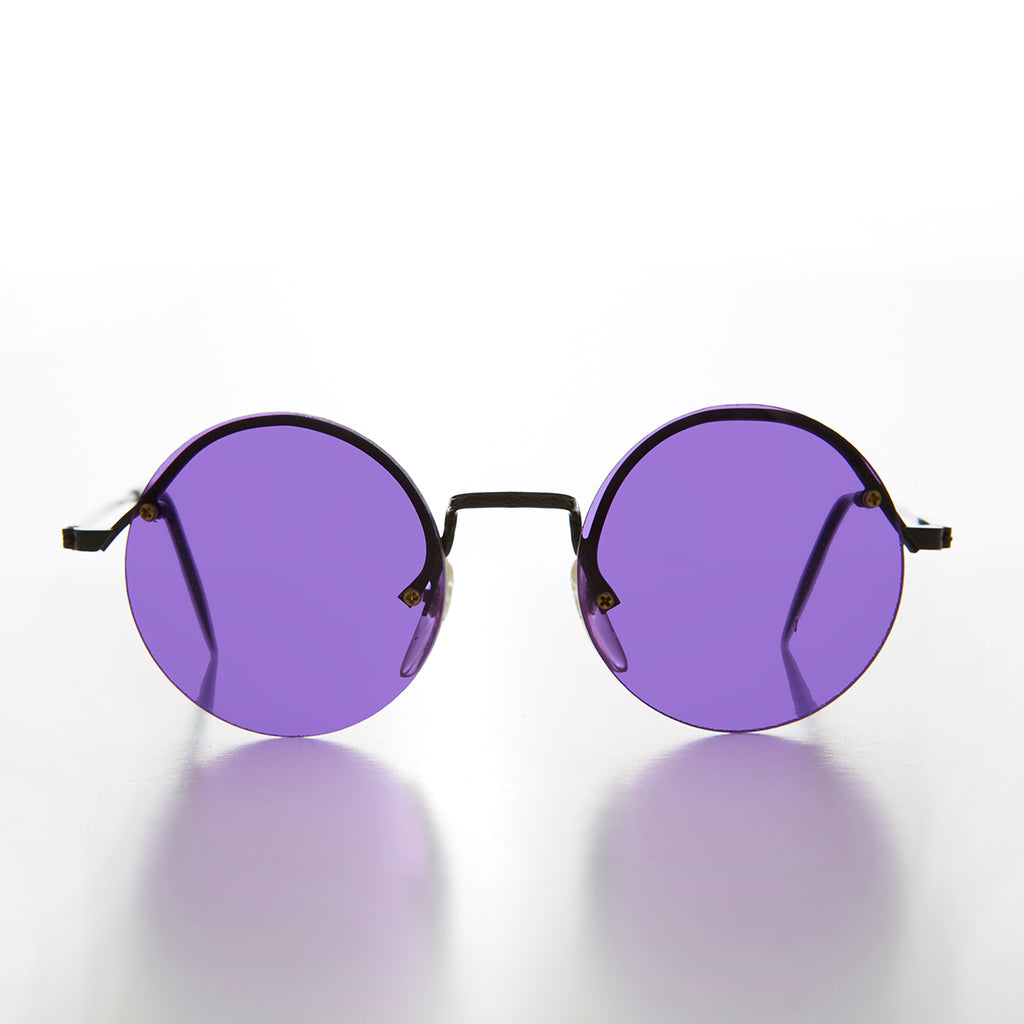 round purple lens sunglasses