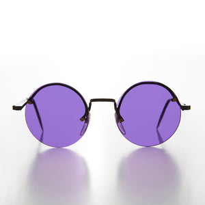 Round Hippy Sunglass with Colored Lenses - Swami