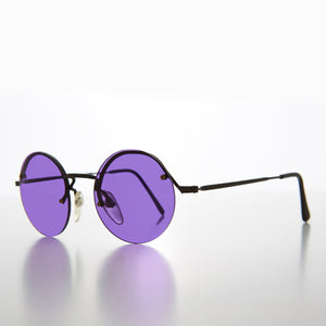 round purple lens sunglasses