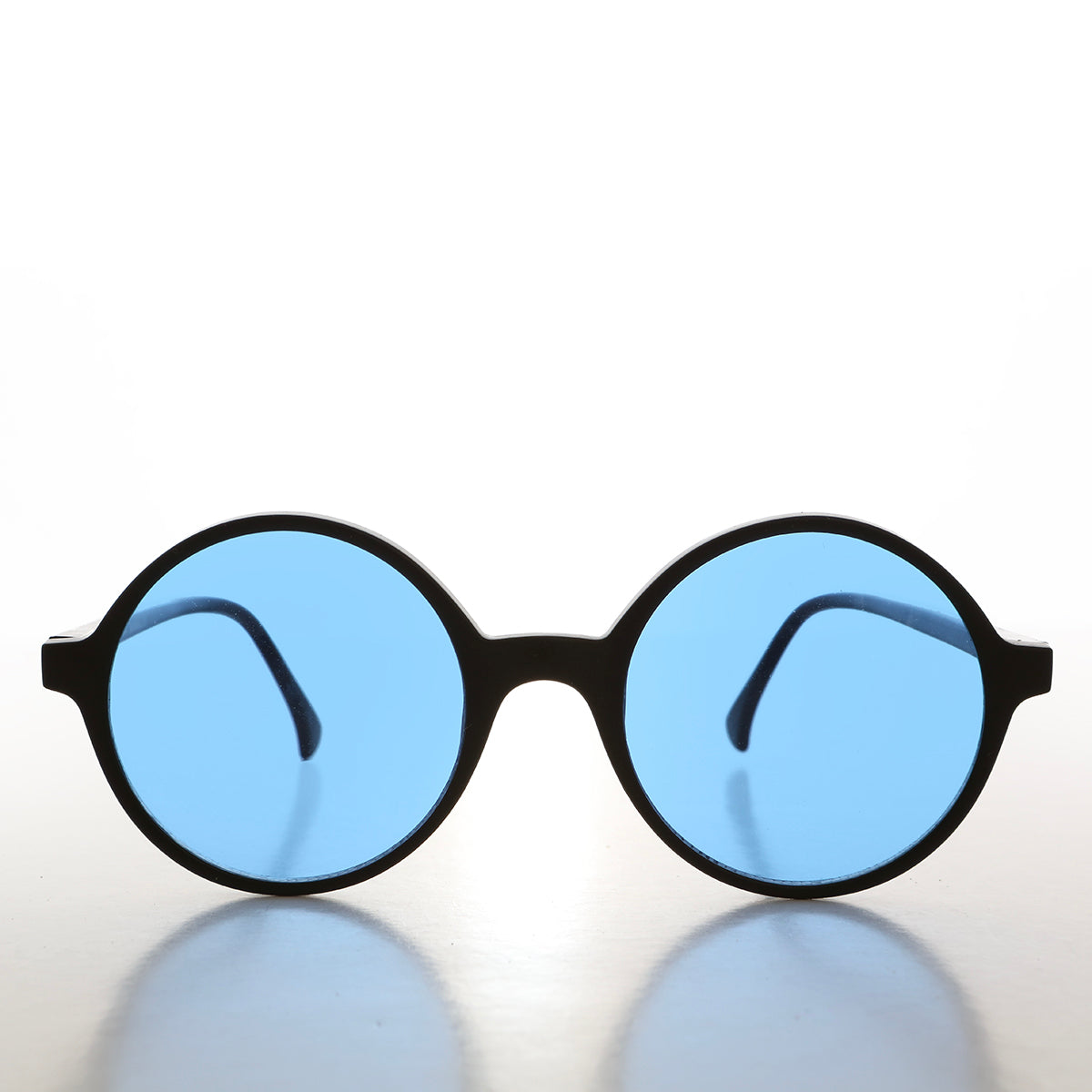 round blue lens sunglasses