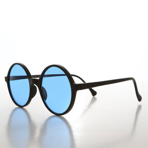 round blue lens sunglasses