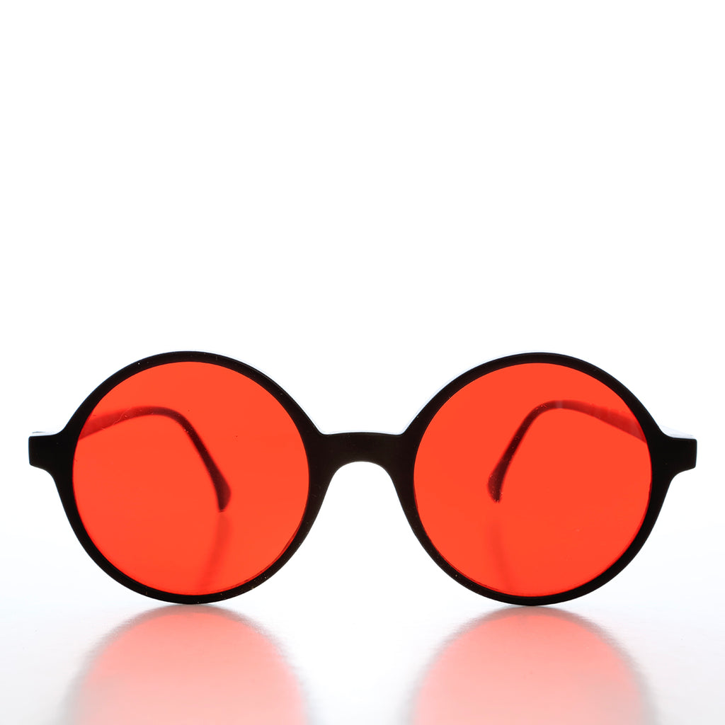 round red lens sunglasses