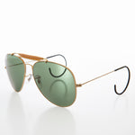 Load image into Gallery viewer, Vintage Aviator Sunglass with Cable Temples and Glass Lens
