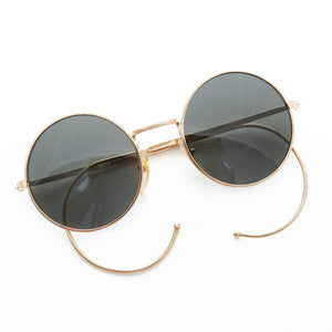 Round Vintage Sunglass with Cable Temples